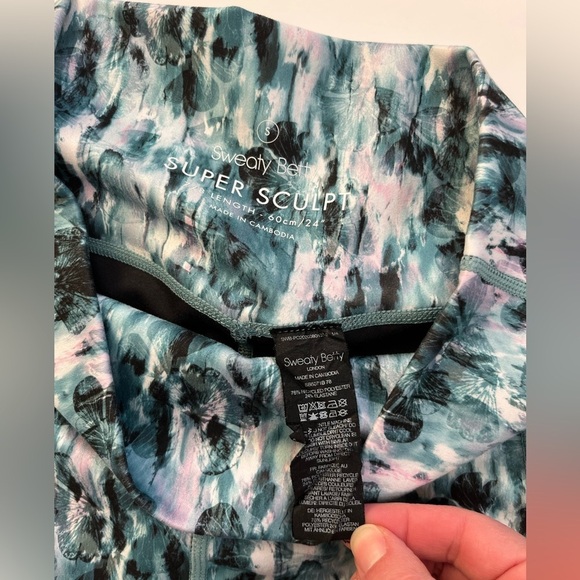 Sweaty Betty Super Sculpt 7/8 Green Print Leggings Size Small - Picture 3 of 8